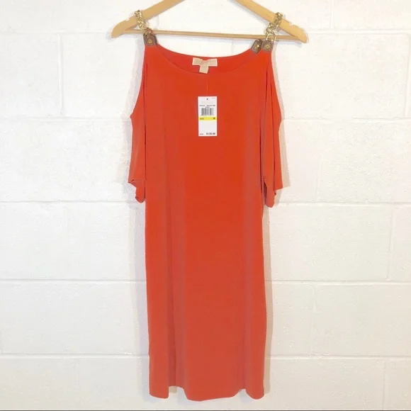 Michael Kors Orange Cold Shoulder Dress. CL61 - Picture 3 of 8